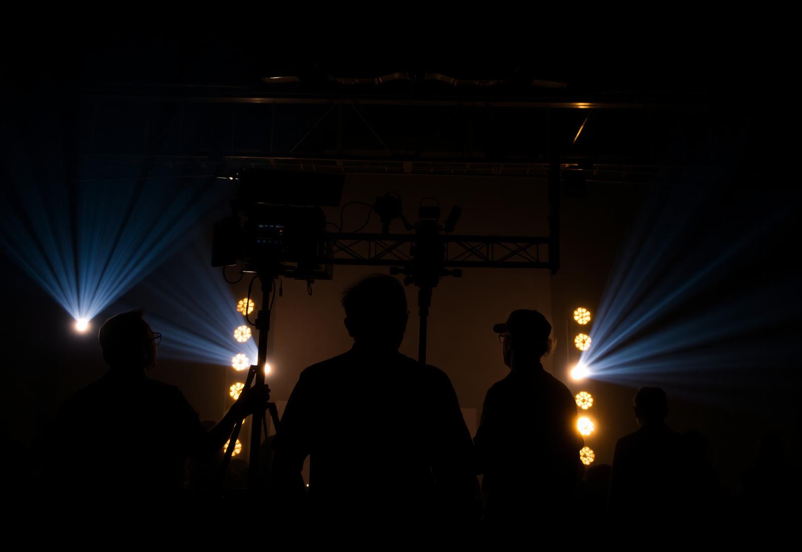 Tembroke production team setting up an event